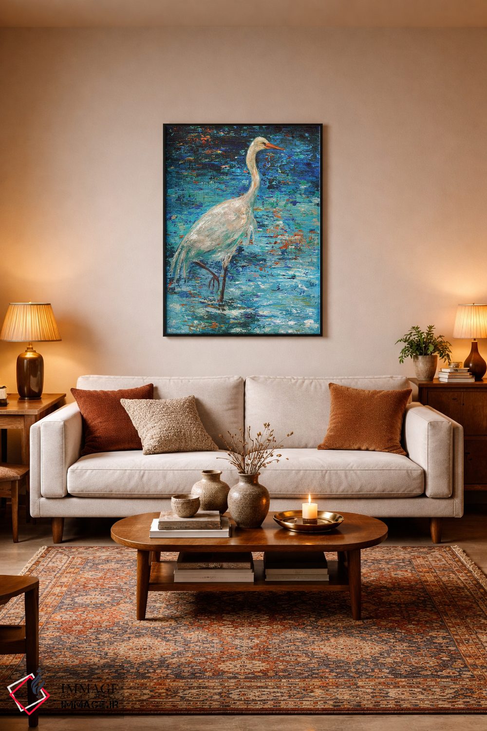 تابلو دکوراتیو بازتاب جرثقیل اثر لیندا اولسن - D5B