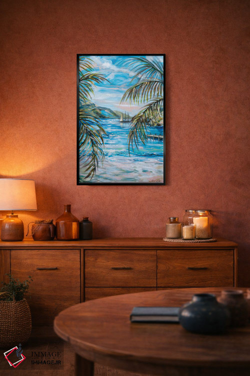 تابلو دکوراتیو صبح در خلیج لاک پشت ها اثر لیندا اولسن - D5B