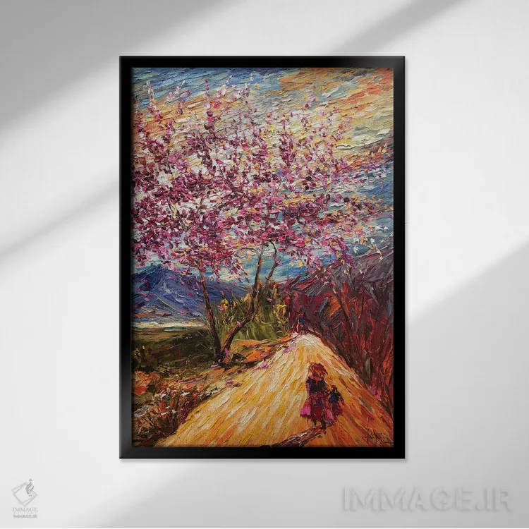 تابلو دکوراتیو "آفتاب بهاری" اثر له نگوک کوآن - نمای قابدار مشکی