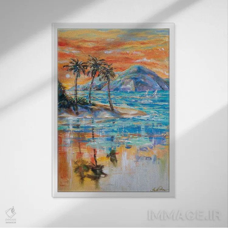 تابلو دکوراتیو بهشت اثر لیندا اولسن - نمای قابدار سفید