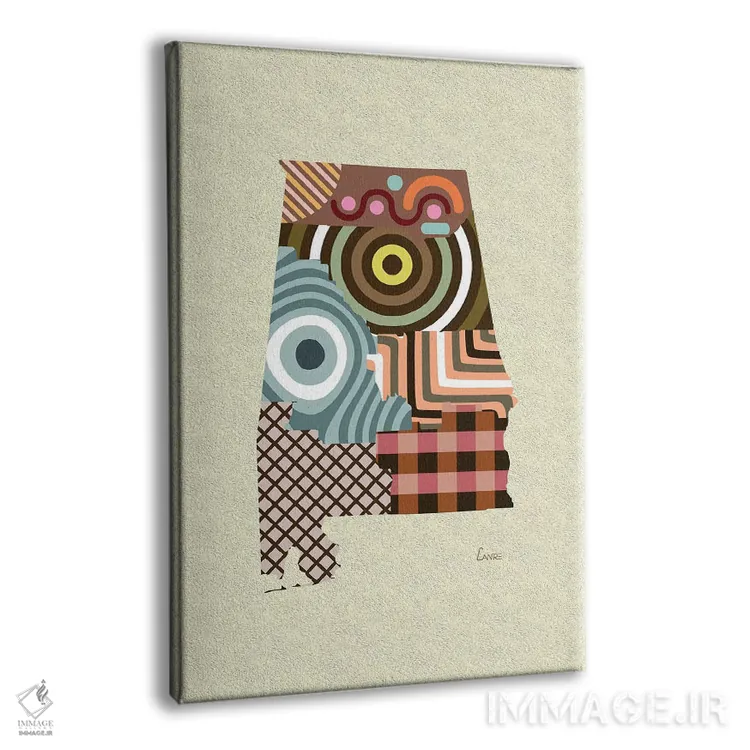 تابلو دکوراتیو "ایالت آلاباما" اثر لانره استودیو - نمای پرسپکتیو محصول