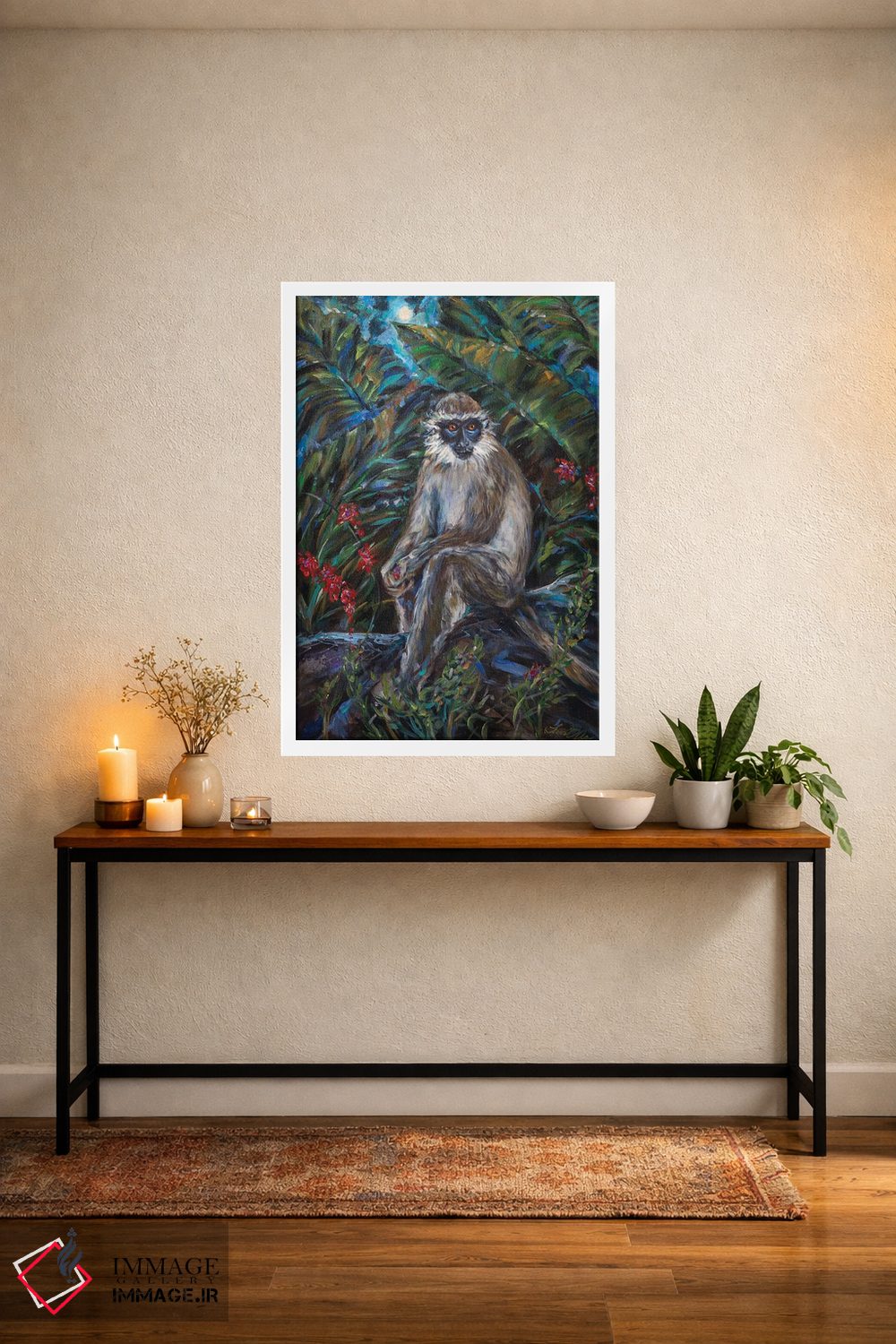 تابلو دکوراتیو مهتاب میمون ها اثر لیندا اولسن - D2W