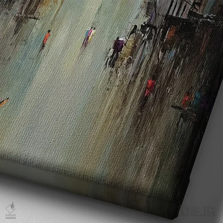 تابلو دکوراتیو کوچه کوچک اثر له نگوک کوآن - نمای نزدیک بافت بوم