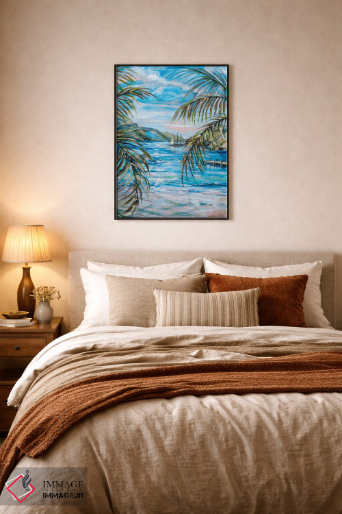 تابلو دکوراتیو صبح در خلیج لاک پشت ها اثر لیندا اولسن - D6B