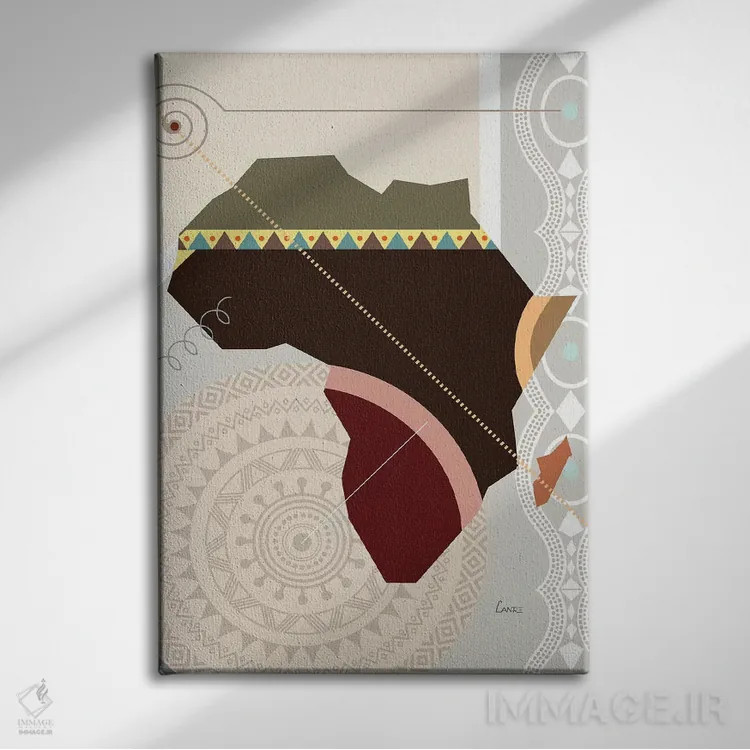 تابلو دکوراتیو "آفروویل" اثر لانره استودیو - نمای روبهرو روی دیوار