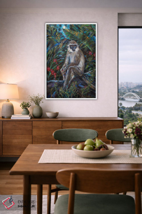 تابلو دکوراتیو مهتاب میمون ها اثر لیندا اولسن - D5W