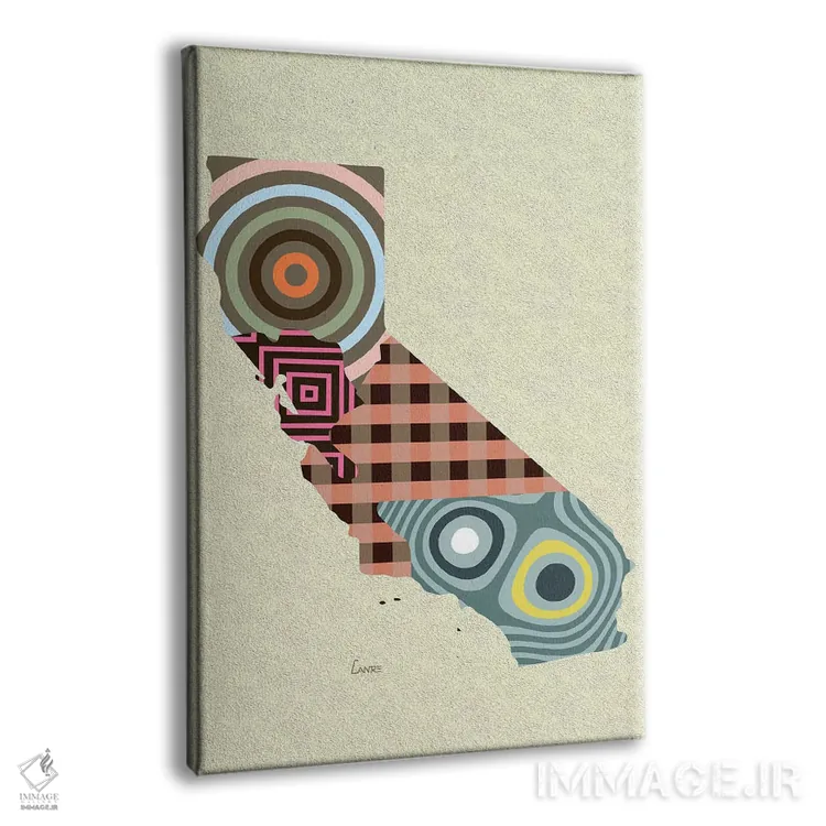 تابلو دکوراتیو "ایالت کالیفرنیا" اثر لانره استودیو - نمای پرسپکتیو محصول