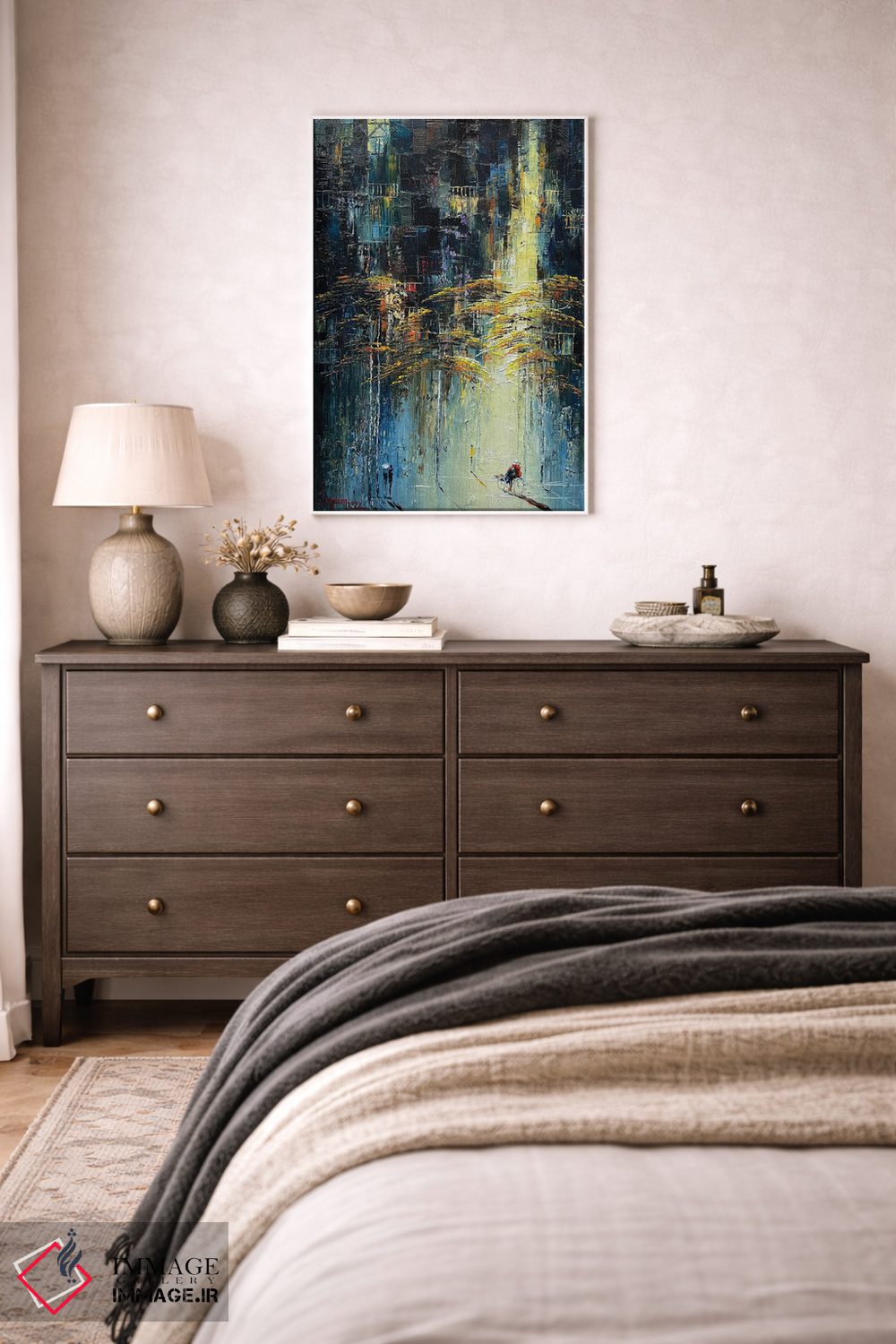 تابلو انتزاعی "رقص پاییزی آفتابی" اثر له نگوک کوآن - D2W