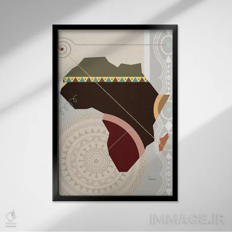 تابلو دکوراتیو "آفروویل" اثر لانره استودیو - نمای قابدار مشکی