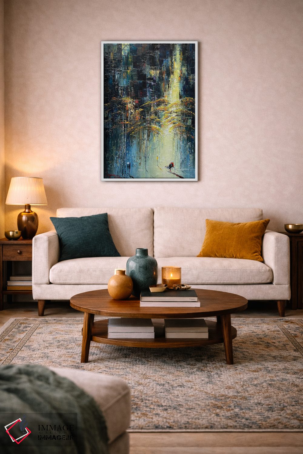 تابلو انتزاعی "رقص پاییزی آفتابی" اثر له نگوک کوآن - D3W