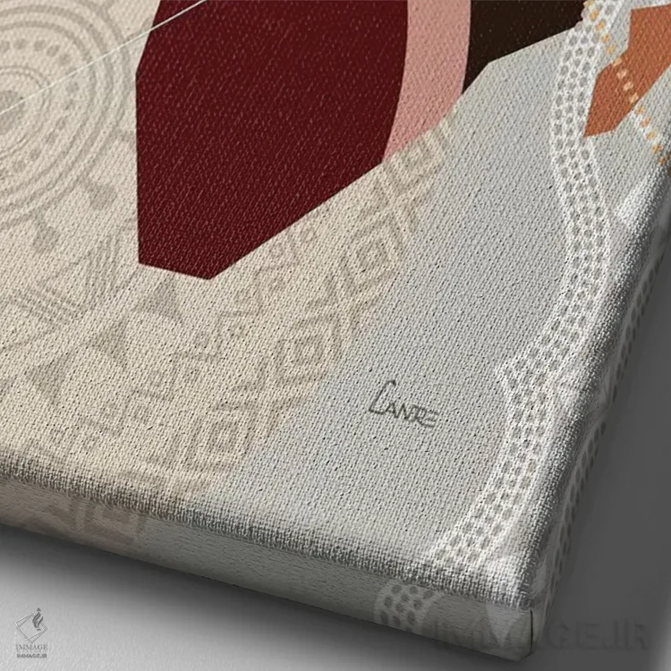 تابلو دکوراتیو "آفروویل" اثر لانره استودیو - نمای نزدیک بافت بوم