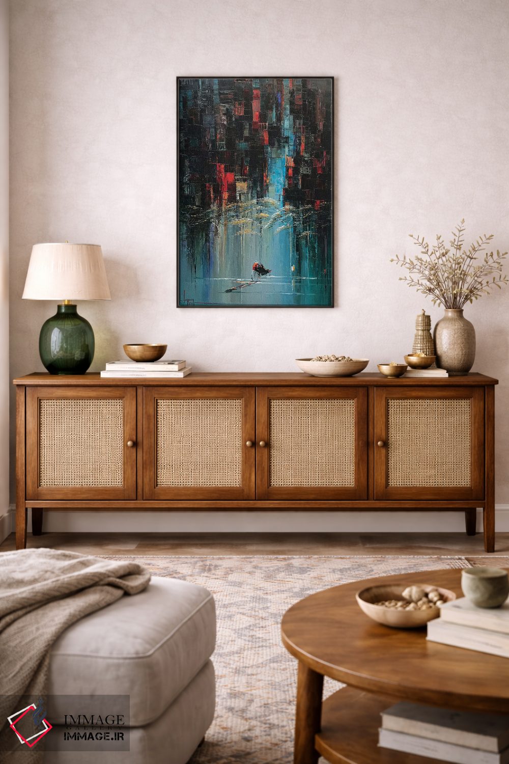 تابلو انتزاعی "باران بهاری در خیابان" اثر له نگوک کوآن - D4B