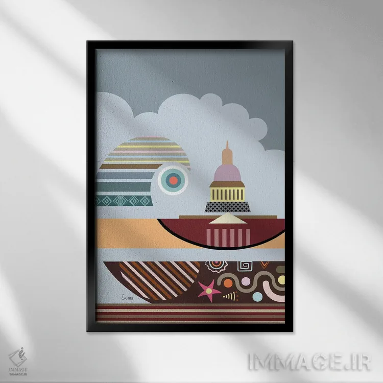 تابلو دکوراتیو "ساختمان کنگره " اثر لانره استودیو - نمای قابدار مشکی