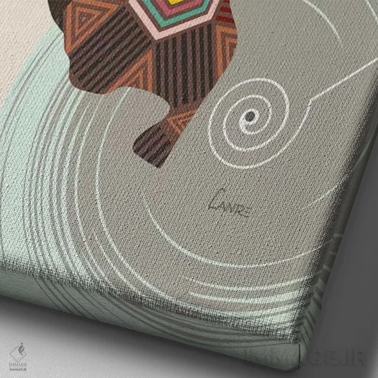 تابلو دکوراتیو "کلمبیا " اثر لانره استودیو - نمای نزدیک بافت بوم