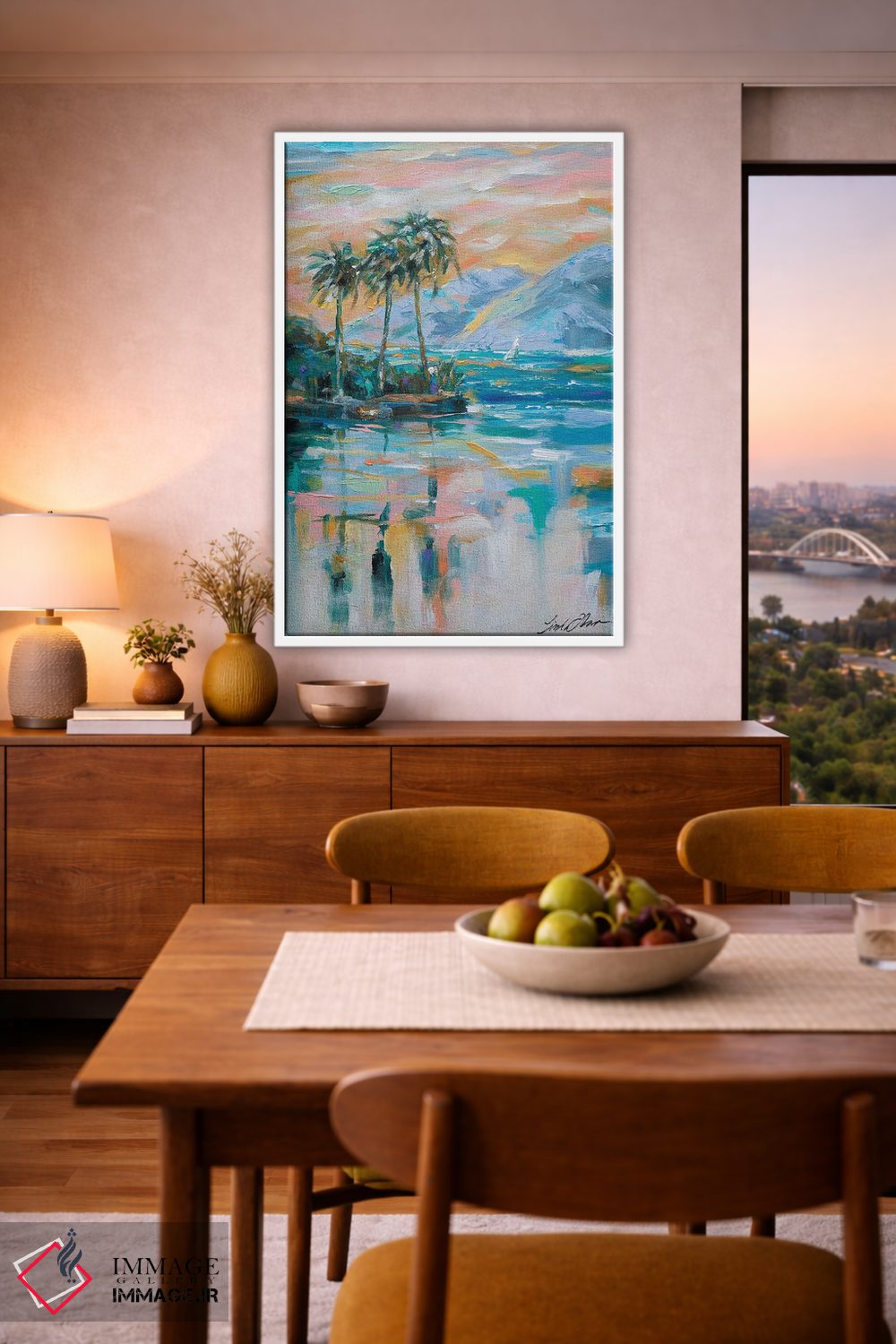 تابلو دکوراتیو قایقرانی در خلیج اثر لیندا اولسن - D5W