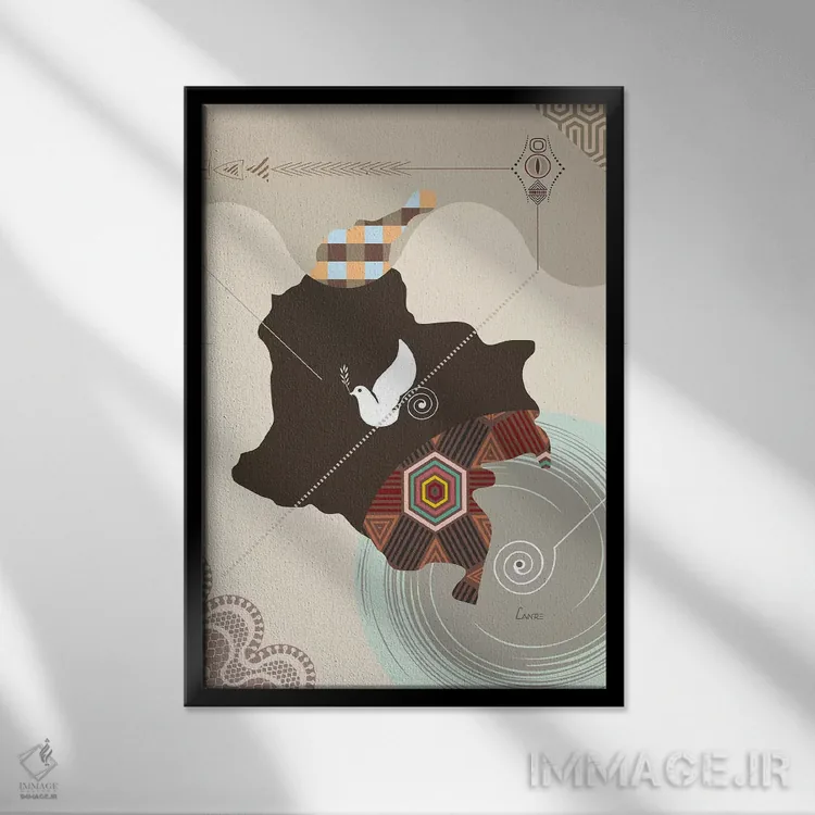 تابلو دکوراتیو "کلمبیا " اثر لانره استودیو - نمای قابدار مشکی