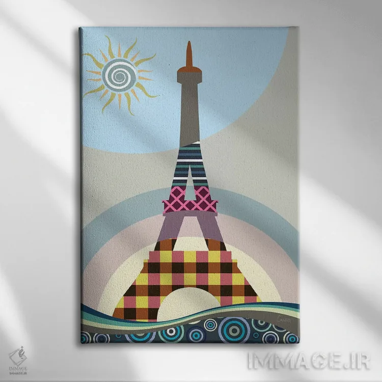 تابلو دکوراتیو "برج ایفل" اثر لانره استودیو - نمای روبهرو روی دیوار