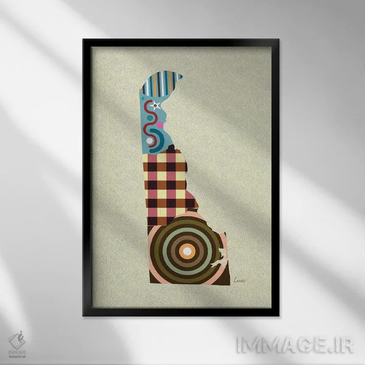 تابلو دکوراتیو "ایالت دلاویر" اثر لانره استودیو - نمای قابدار مشکی
