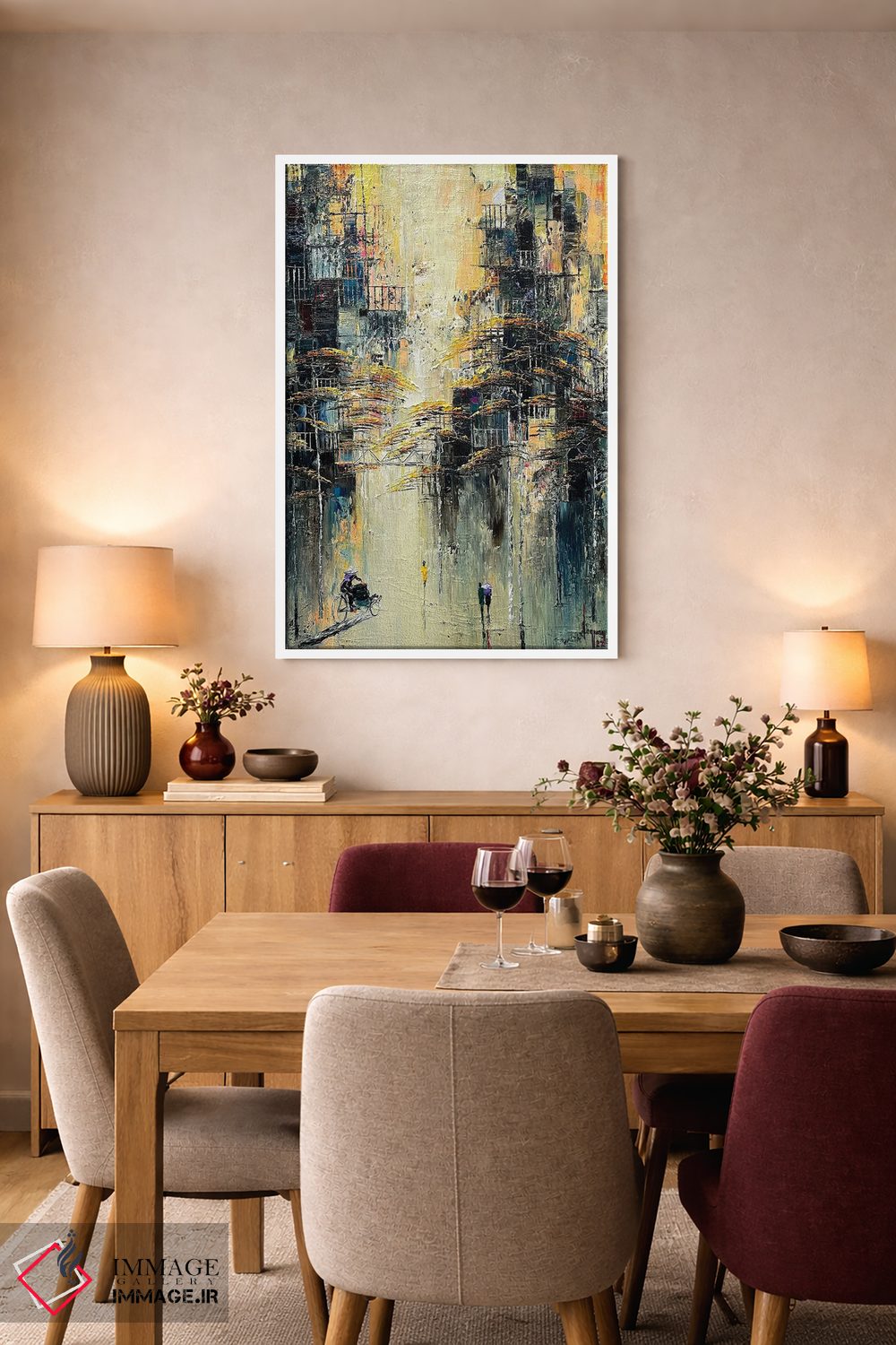 تابلو انتزاعی "کج بودن ابعادی" اثر له نگوک کوآن - D5W