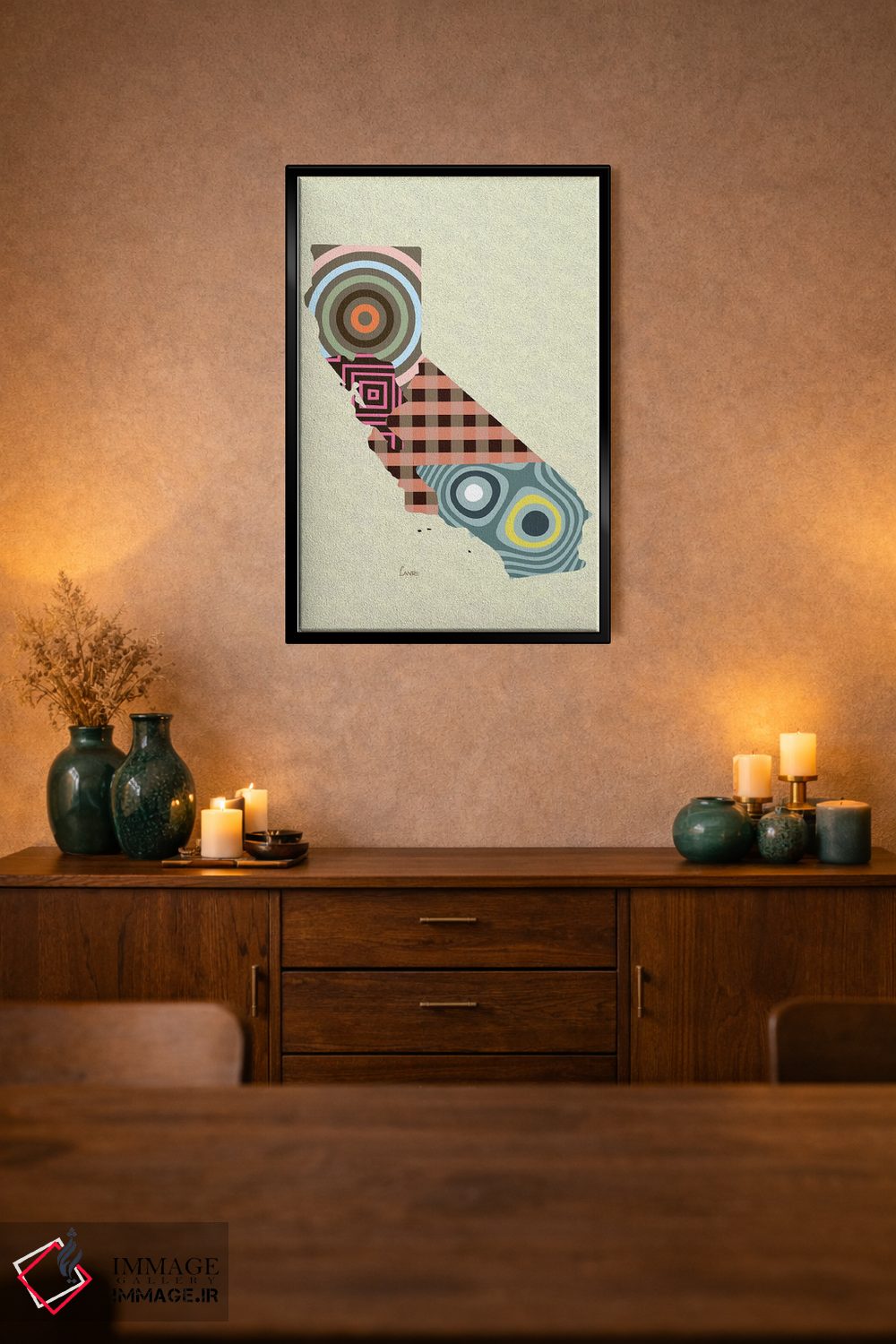 تابلو دکوراتیو "ایالت کالیفرنیا" اثر لانره استودیو - D1B