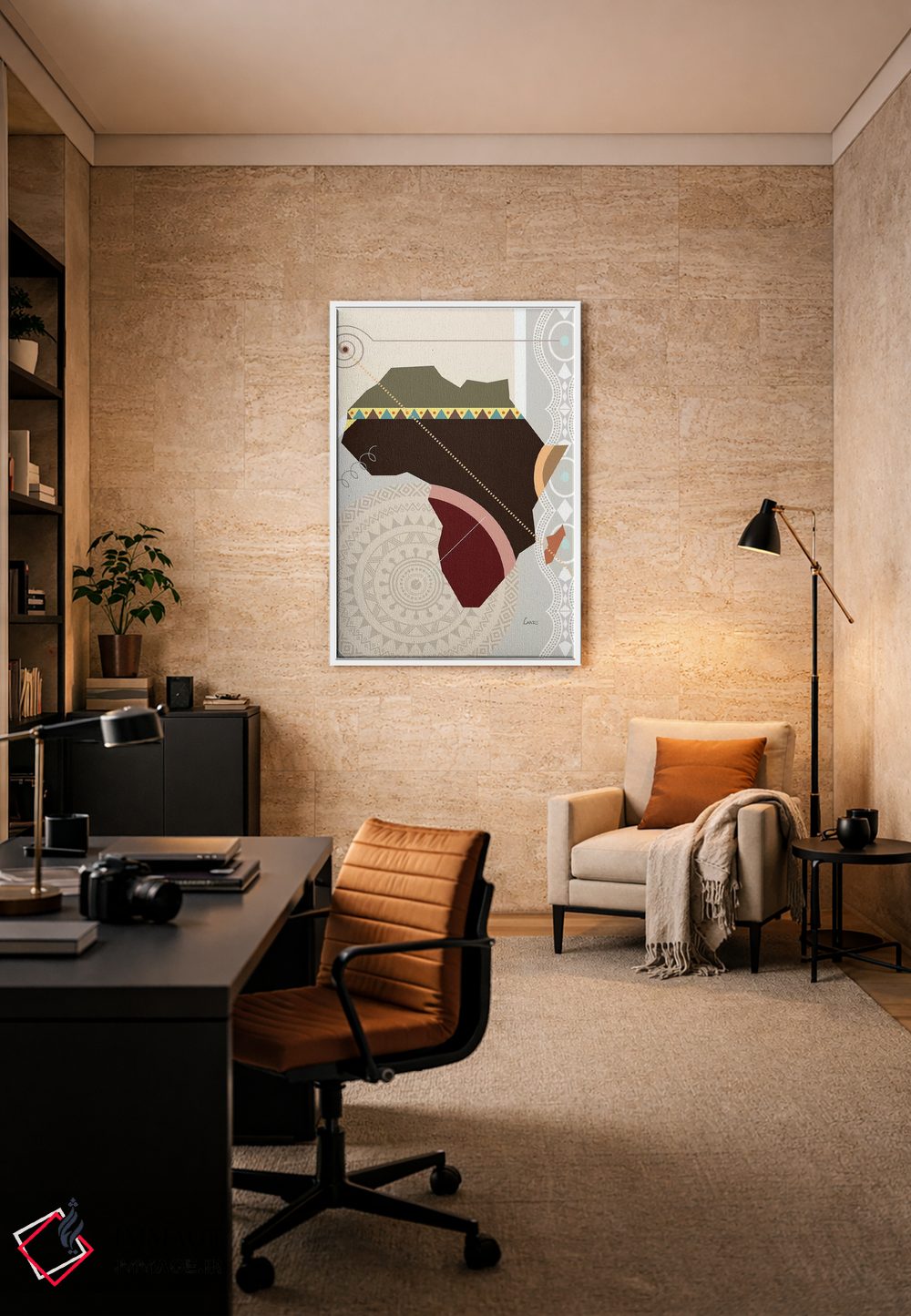 تابلو دکوراتیو "آفروویل" اثر لانره استودیو - D6W