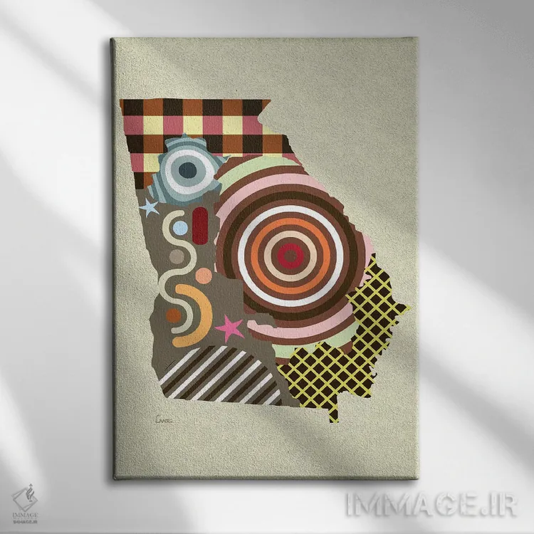 تابلو دکوراتیو "ایالت جورجیا" اثر لانره استودیو - نمای روبهرو روی دیوار