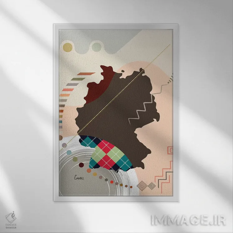 تابلو دکوراتیو "آلمان " اثر لانره استودیو - نمای قابدار سفید