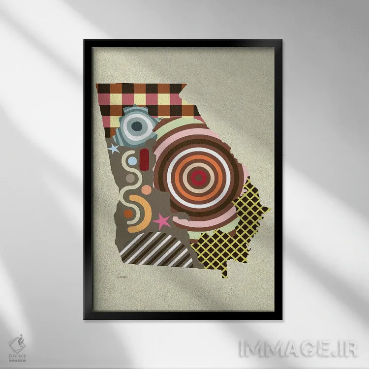 تابلو دکوراتیو "ایالت جورجیا" اثر لانره استودیو - نمای قابدار مشکی