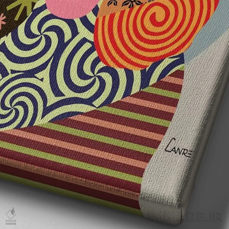 تابلو دکوراتیو "سگ باسه هاند" اثر لانره استودیو - نمای نزدیک بافت بوم