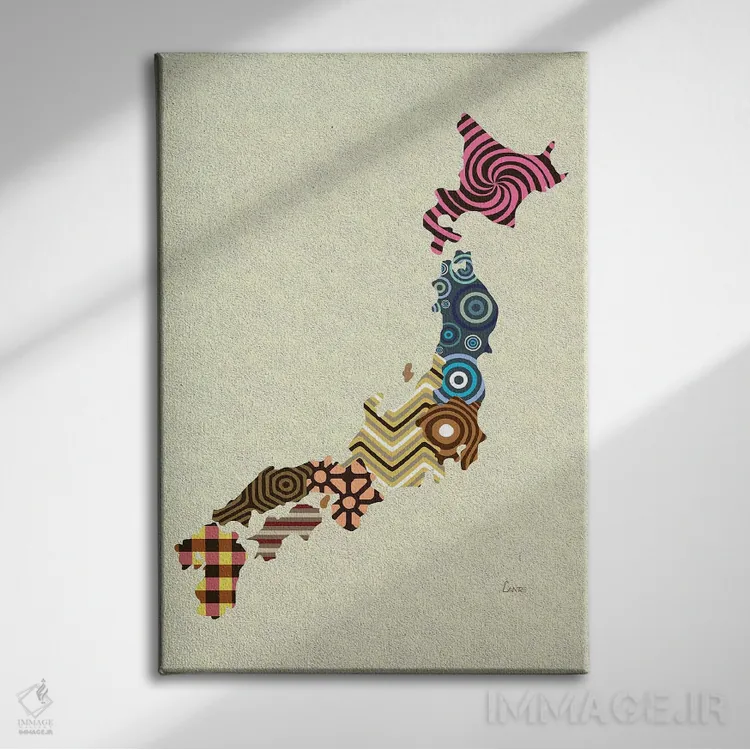 تابلو دکوراتیو "ژاپن" اثر لانره استودیو - نمای روبهرو روی دیوار