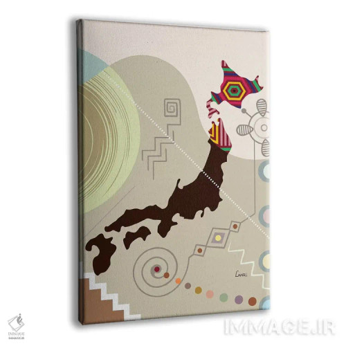 تابلو دکوراتیو "ژاپن به سبک هنری" اثر لانره استودیو - نمای پرسپکتیو محصول