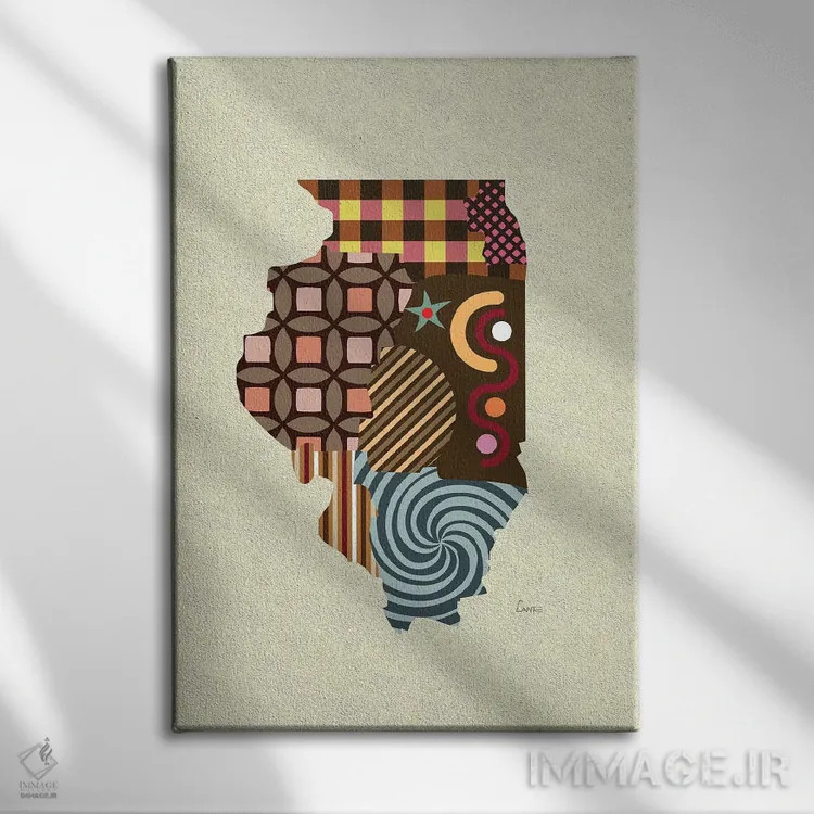 تابلو دکوراتیو "ایالت ایلینوی" اثر لانره استودیو - نمای روبهرو روی دیوار