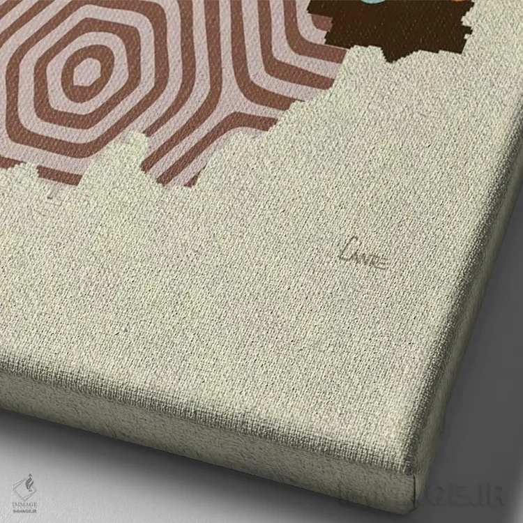 تابلو دکوراتیو "ایالت ایندیانا" اثر لانره استودیو - نمای نزدیک بافت بوم