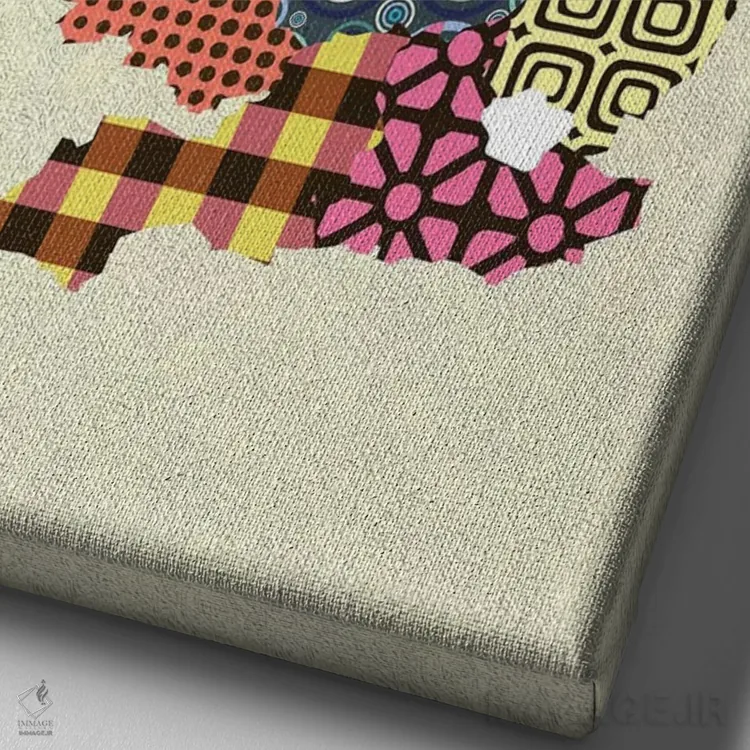 تابلو دکوراتیو "بریتانیا" اثر لانره استودیو - نمای نزدیک بافت بوم