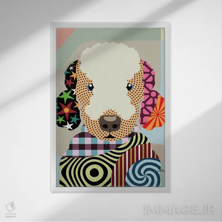 تابلو دکوراتیو "بیدلینگتون تریر" اثر لانره استودیو - نمای قابدار سفید