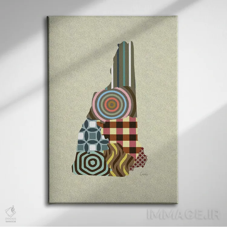 تابلو دکوراتیو "ایالت نیوهمشایر" اثر لانره استودیو - نمای روبهرو روی دیوار