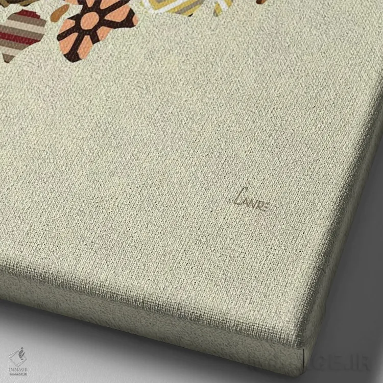 تابلو دکوراتیو "ژاپن" اثر لانره استودیو - نمای نزدیک بافت بوم