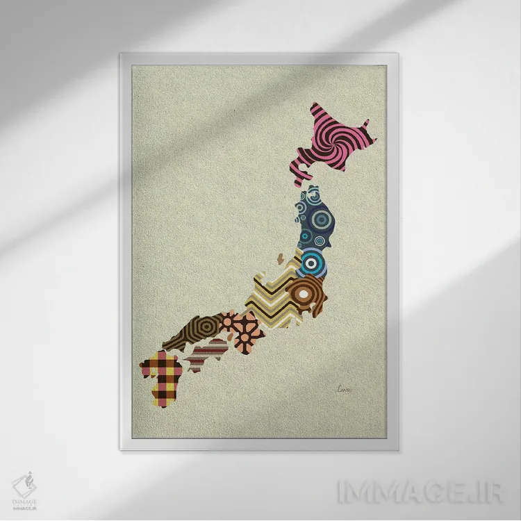 تابلو دکوراتیو "ژاپن" اثر لانره استودیو - نمای قابدار سفید