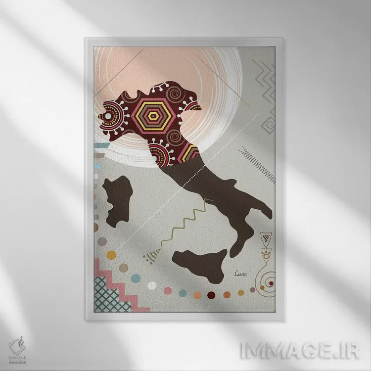 تابلو دکوراتیو "ایتالیا به سبک هنری" اثر لانره استودیو - نمای قابدار سفید