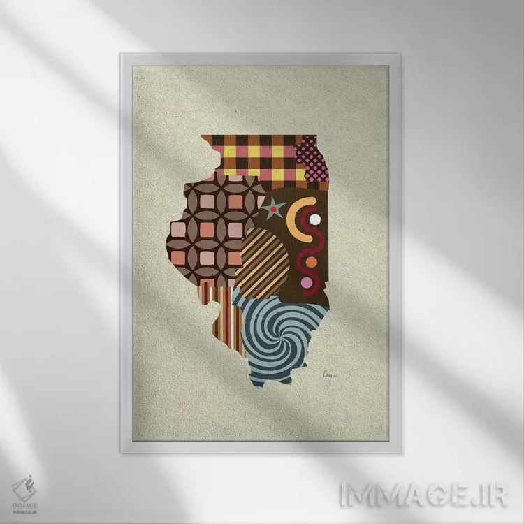 تابلو دکوراتیو "ایالت ایلینوی" اثر لانره استودیو - نمای قابدار سفید