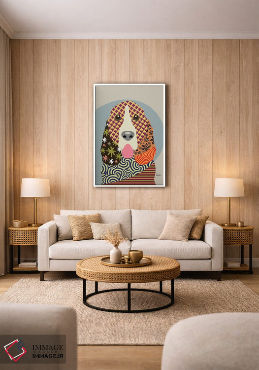 تابلو دکوراتیو "سگ باسه هاند" اثر لانره استودیو - D1W