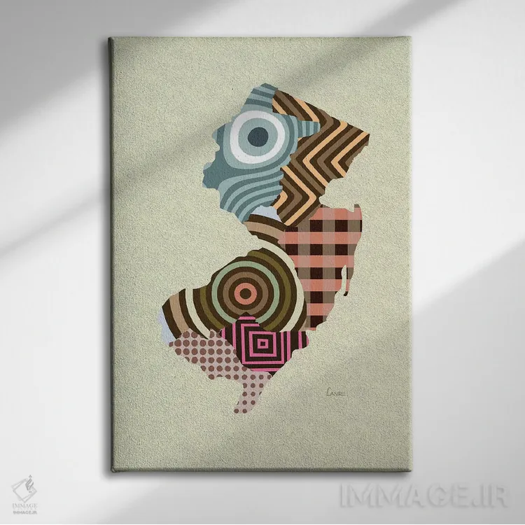 تابلو دکوراتیو "ایالت نیوجرسی" اثر لانره استودیو - نمای روبهرو روی دیوار