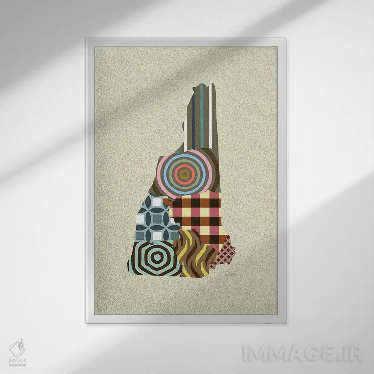 تابلو دکوراتیو "ایالت نیوهمشایر" اثر لانره استودیو - نمای قابدار سفید