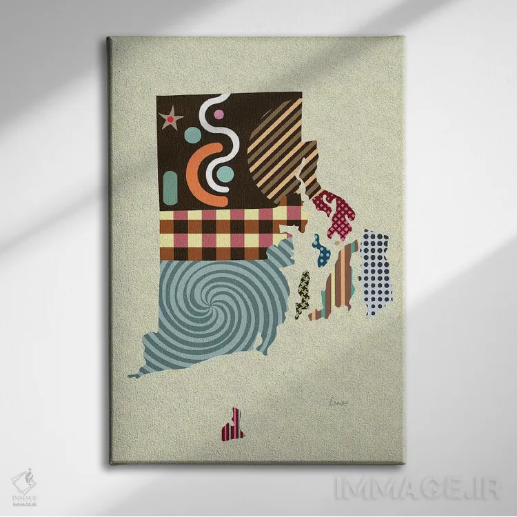 تابلو دکوراتیو "ایالت رود آیلند" اثر لانره استودیو - نمای روبهرو روی دیوار