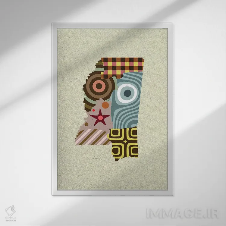 تابلو دکوراتیو "ایالت می سی سی پی" اثر لانره استودیو - نمای قابدار سفید