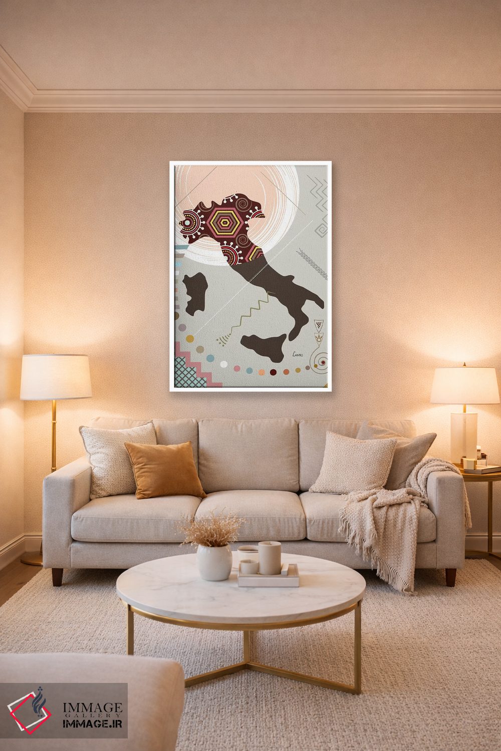 تابلو دکوراتیو "ایتالیا به سبک هنری" اثر لانره استودیو - D2W