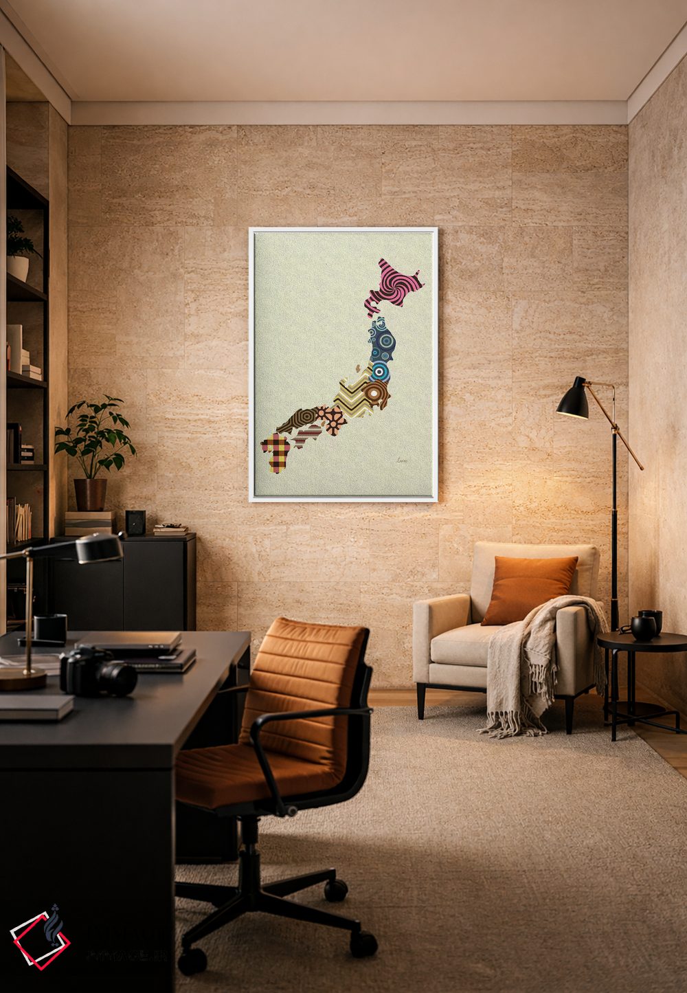 تابلو دکوراتیو "ژاپن" اثر لانره استودیو - D6W