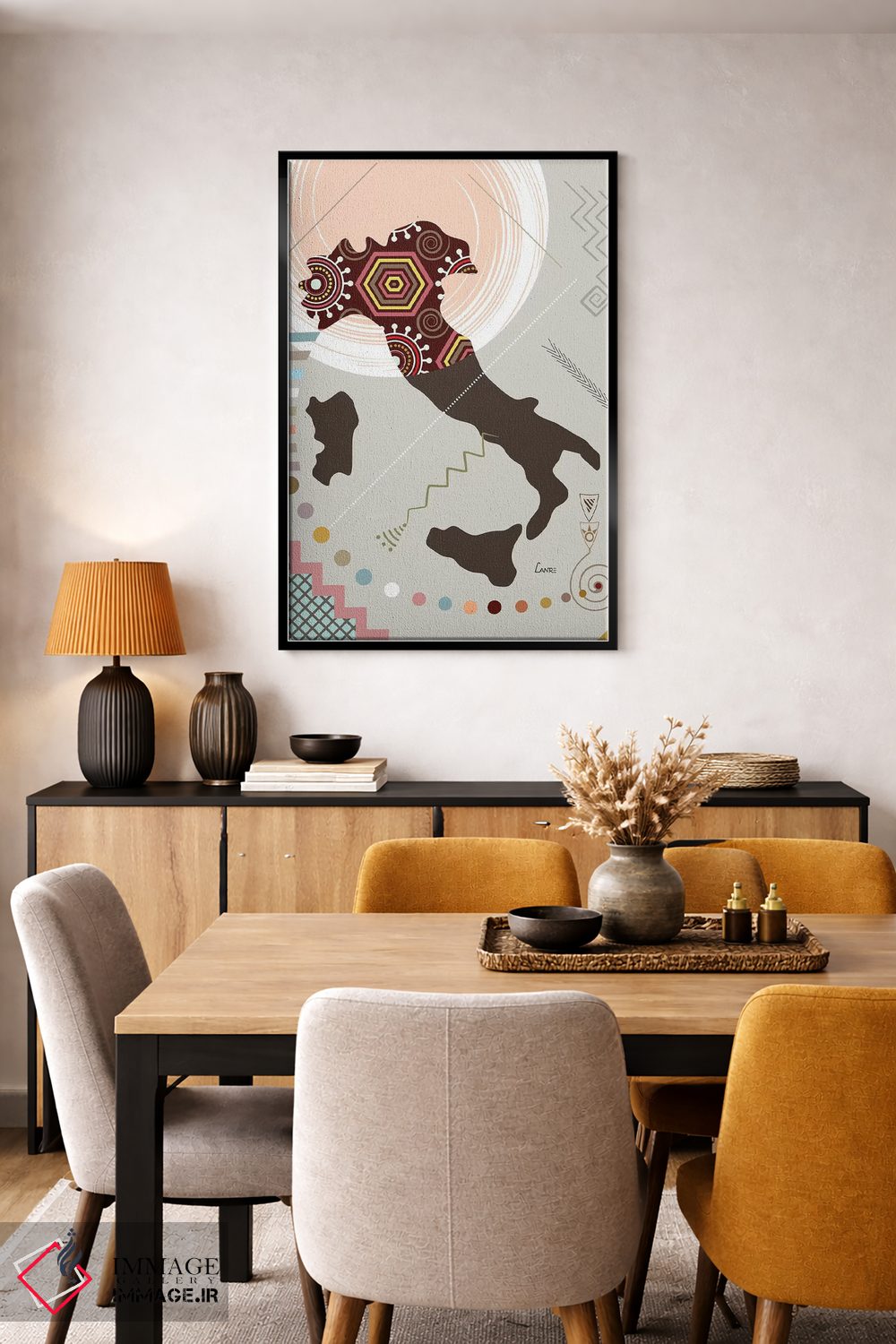 تابلو دکوراتیو "ایتالیا به سبک هنری" اثر لانره استودیو - D6B