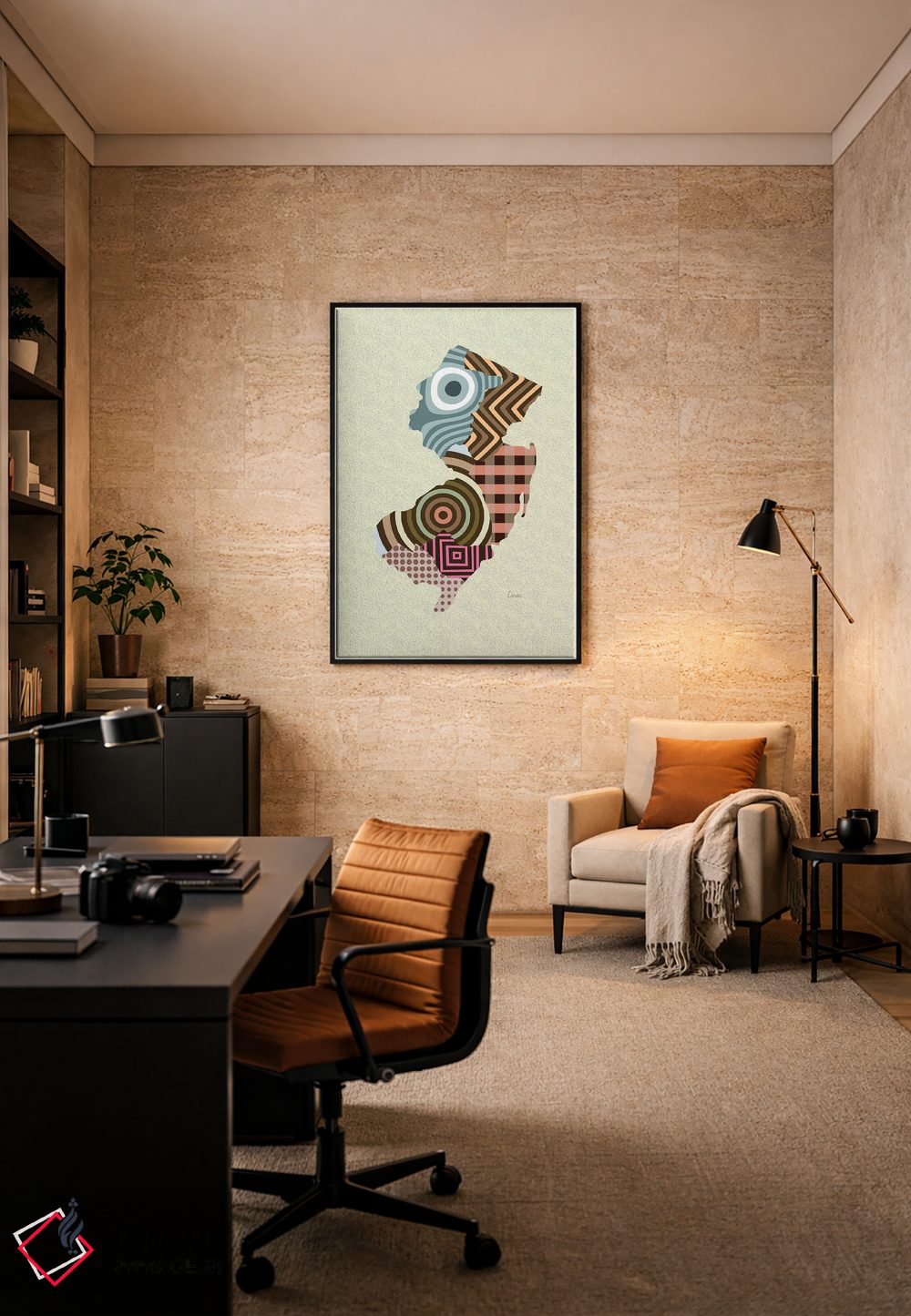 تابلو دکوراتیو "ایالت نیوجرسی" اثر لانره استودیو - D6B