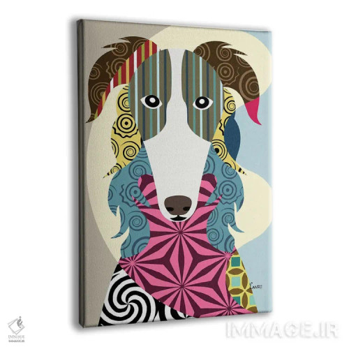 تابلو دکوراتیو "بورزوی سگ گرگ نما روسی" اثر لانره استودیو - نمای پرسپکتیو محصول